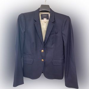 J Crew Navy Wool Schoolboy Blazer, Women Size 8